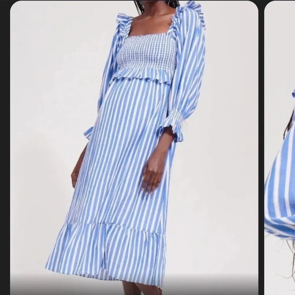 Frances Hart dress size XS in excellent like-new condition blue white